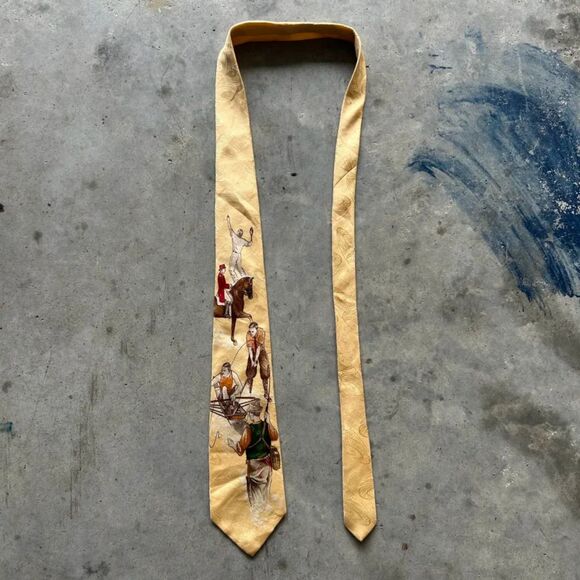 Vintage Polo Ralph Lauren Outdoors Sportsman Fishing Equestrian Silk Tie - Picture 2 of 6